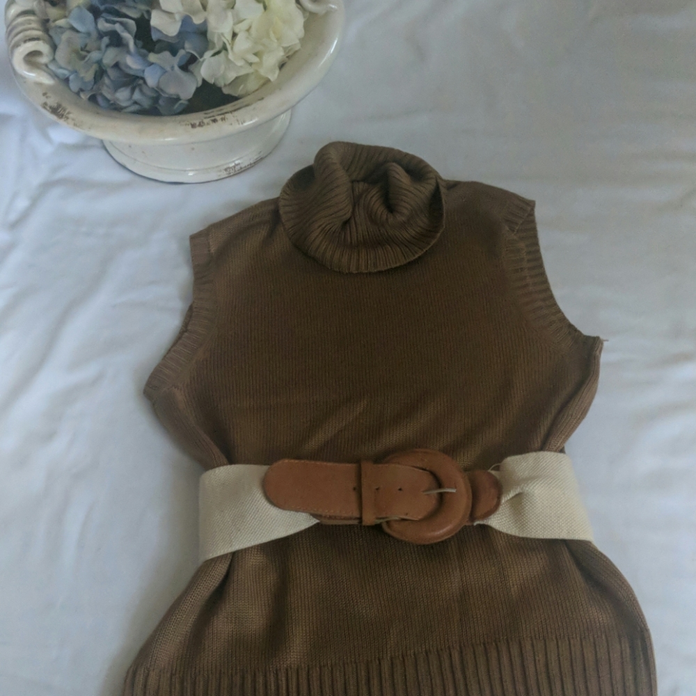 Cream and camel belt